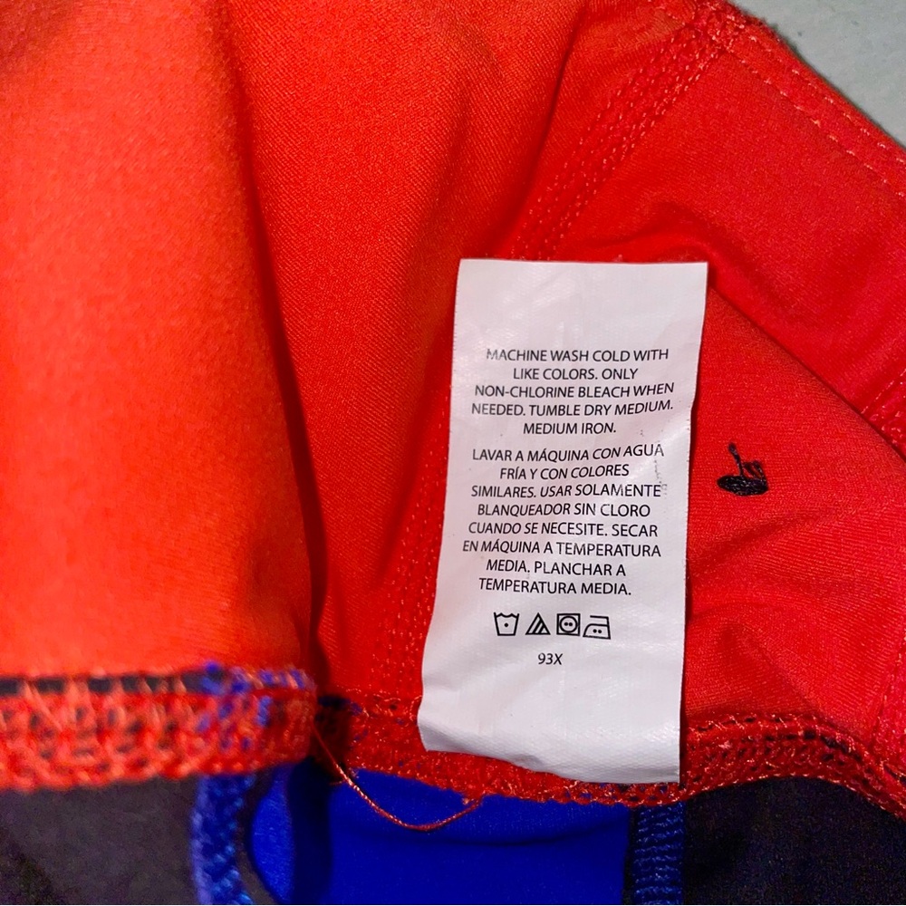 Avia Women’s Leggings Orange Black White Blue Size L Colorblock Psychedelic Fun - Picture 4 of 8